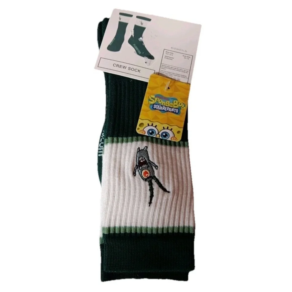 SpongeBob SquarePants PLANKTON‎ Socks Bioworld Unisex Crew Socks NEW